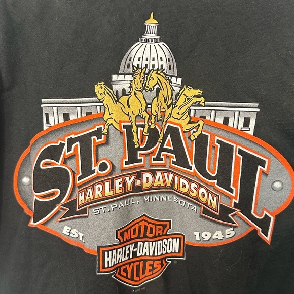 Vintage Harley Davidson Motorcycle Crew Neck Short Sleeve Tee Men Medium Biker - Picture 4 of 7